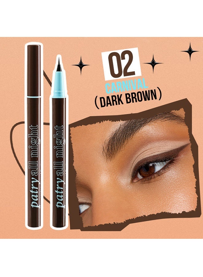 Smile Eyeliner pen - long-lasting, waterproof, quick-drying, vivid color, non-marring eyeliner liquid pen - 02#dark brown - Image 2